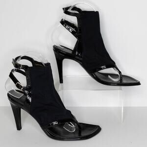 NWOT Casadei Women's Heels Y2K Minimalist Glam Buckle Black Size 5.5 B | AR